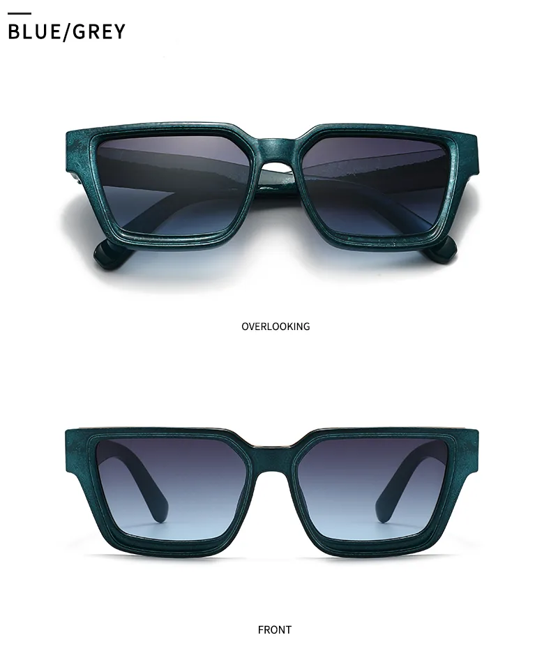 Unisex Full Frame Square Sunglasses Featuring PC Lens Material in Coffer, Ideal for All Seasons