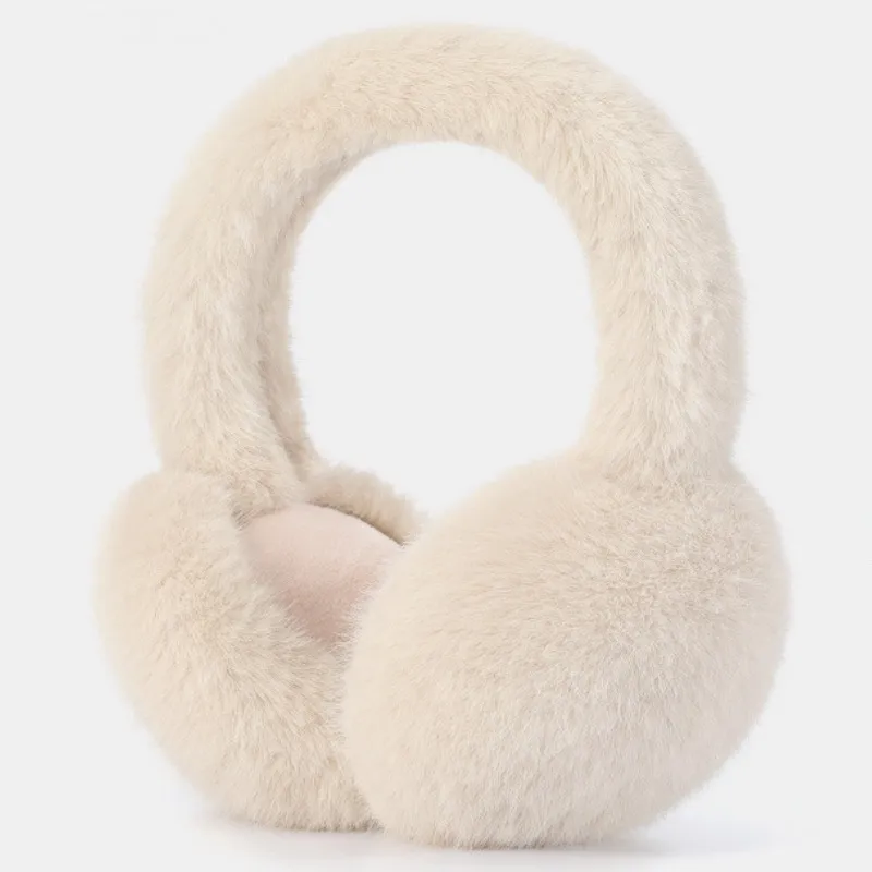 Cute Plush Solid Color Winter Earmuffs for Women Unisex Windproof Warm Ear Covers
