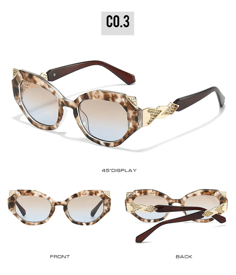 Unisex Cat Eye Sunglasses Featuring Full Frame Design with Durable PC Lens Material