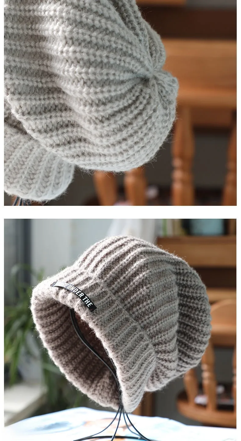 Women's Winter Knit Wool Beanie Hat Brimless for Cold Weather
