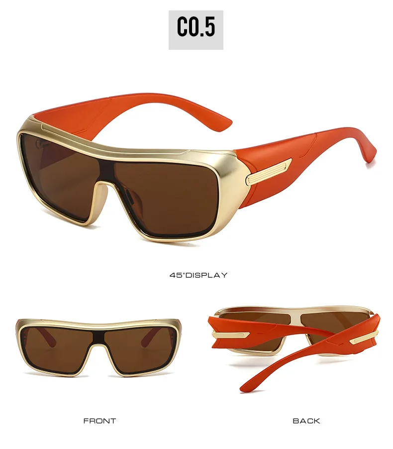 Men's Sports Sunglasses Outdoor Cycling Windproof Integrated Design Travel Cycling Suitable for Men and Women Unisex PC Lens