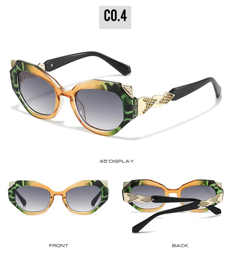 Unisex Cat Eye Sunglasses Featuring Full Frame Design with Durable PC Lens Material
