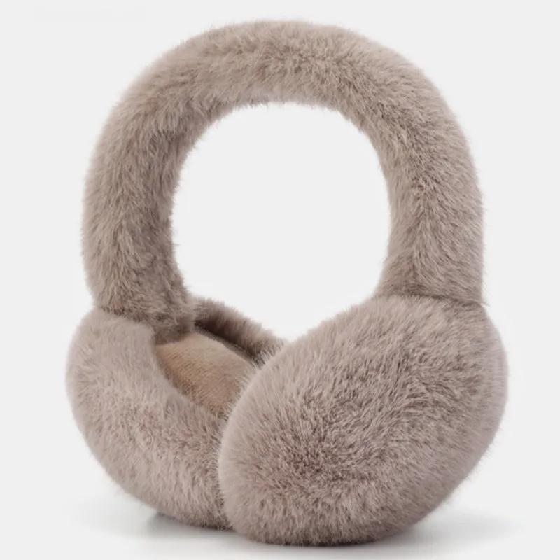 Cute Plush Solid Color Winter Earmuffs for Women Unisex Windproof Warm Ear Covers