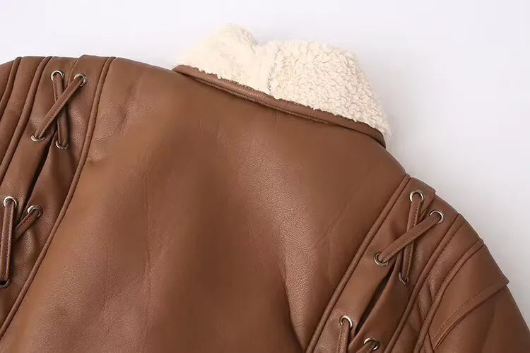 Women's Casual Solid Camel Polyester Long Sleeve Coat with Lapel Collar