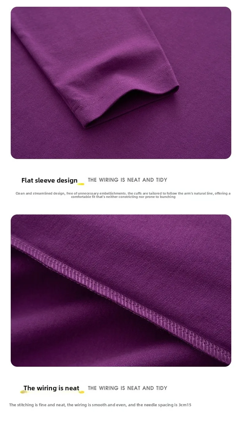 Solid Color Basic Long Sleeve Men's T-Shirt in Cotton with Splicing Craft and Pullover Design