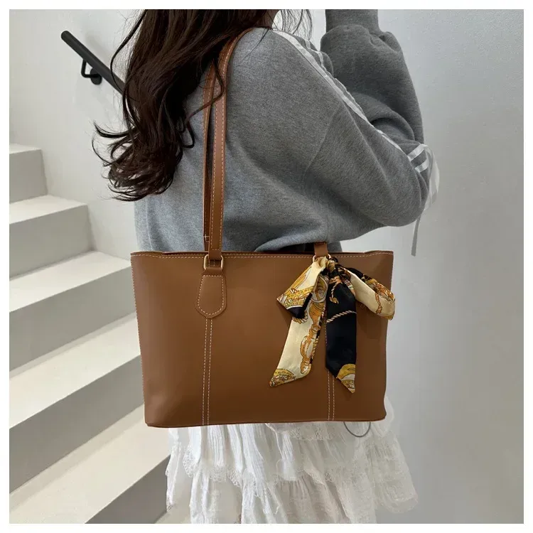 Medium Square Urban Minimalist PU Shoulder Bag with Zipper and Double Straps