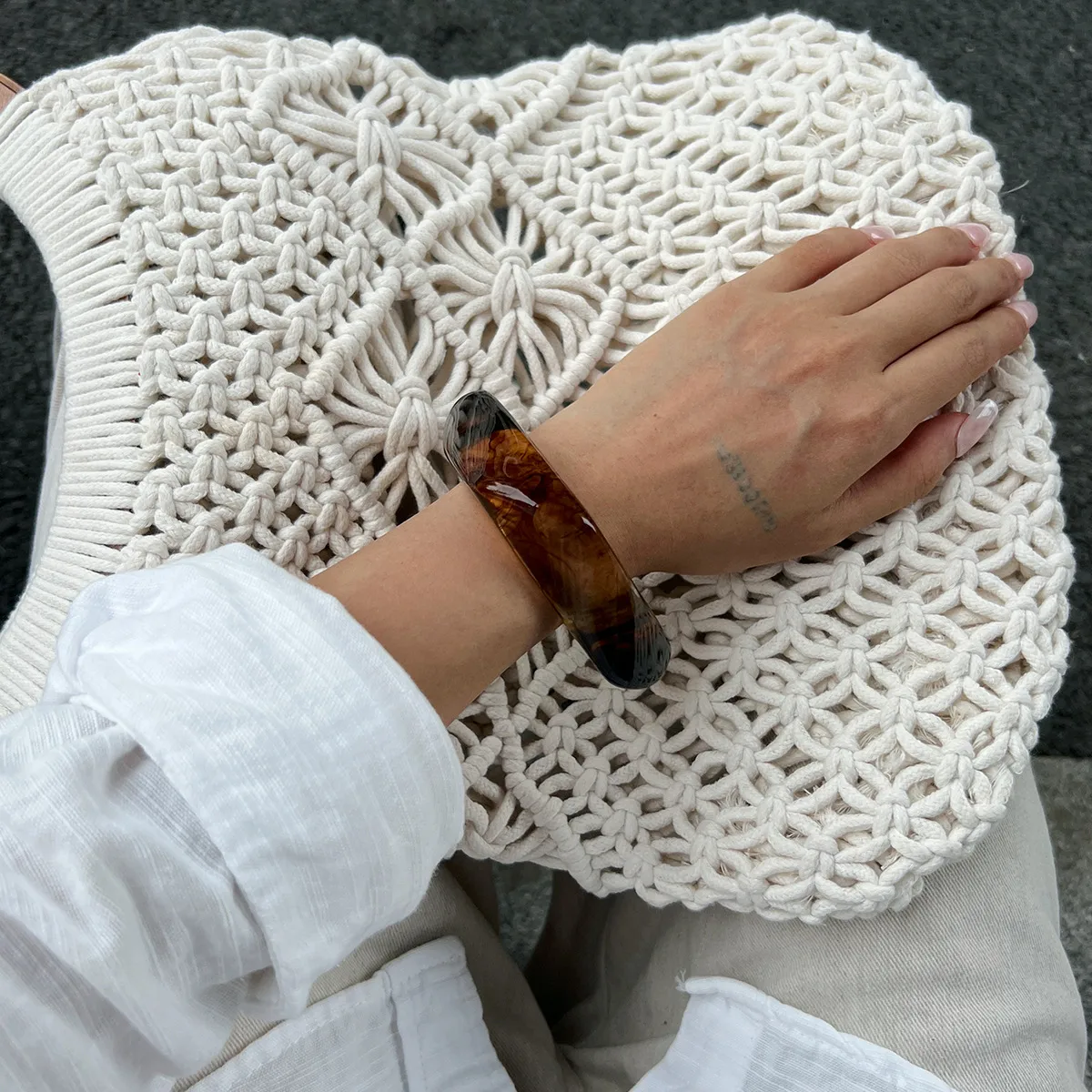 Irregular Acrylic Bangle for Unique Stylish Look
