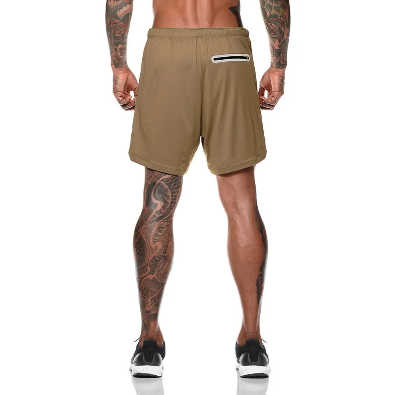 Men's Loose Fit Solid Color Knee Length Casual Polyester Shorts