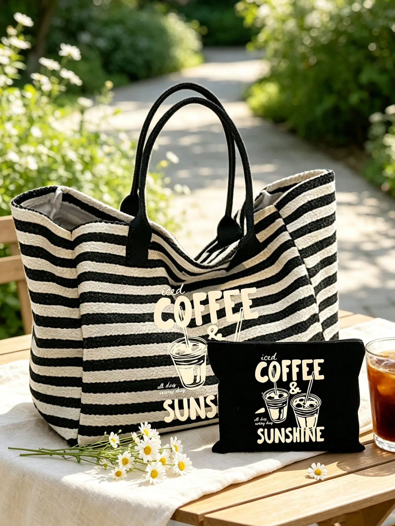Unisex Square Polyester Shoulder Bag with Double Handles, Printed Design, Suitable for All Seasons