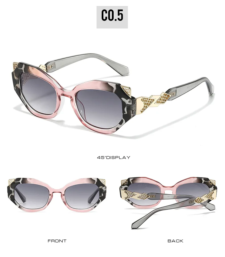 Unisex Cat Eye Sunglasses Featuring Full Frame Design with Durable PC Lens Material