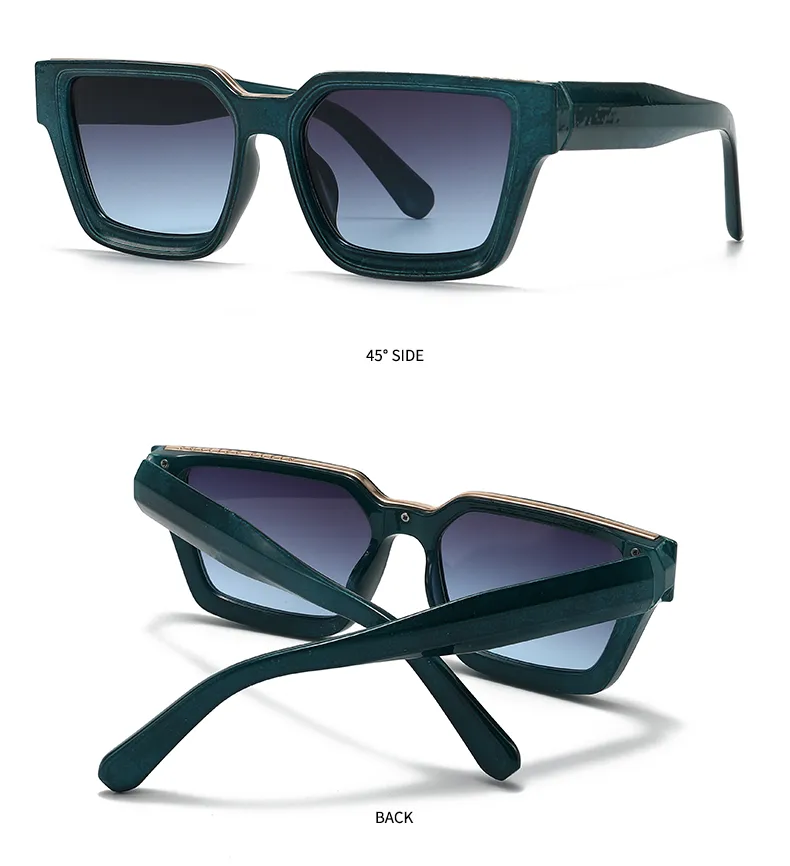 Unisex Full Frame Square Sunglasses Featuring PC Lens Material in Coffer, Ideal for All Seasons