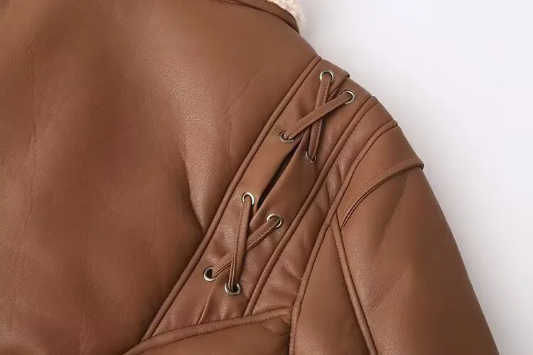 Women's Casual Solid Camel Polyester Long Sleeve Coat with Lapel Collar