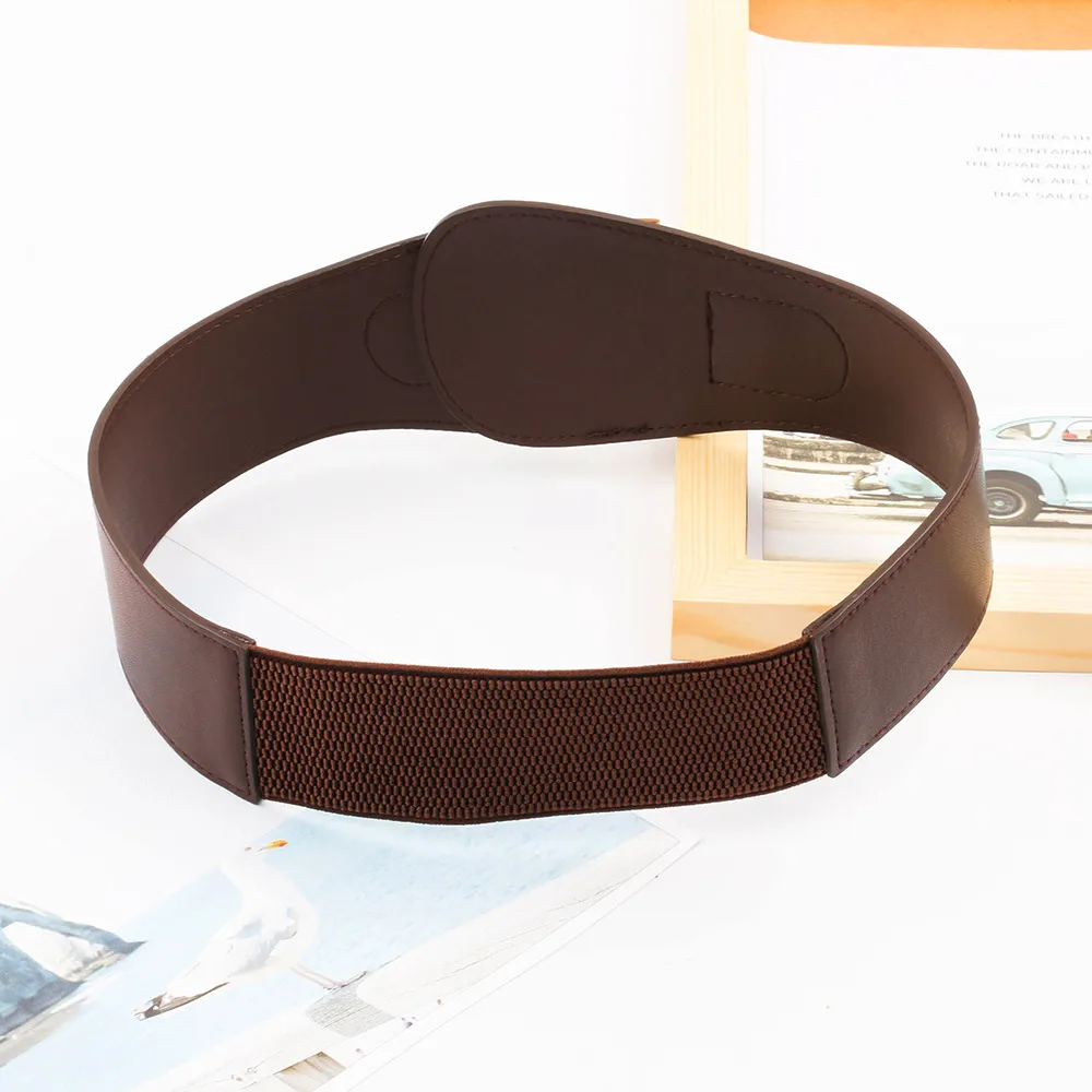 Wide Elastic Waist Belt with D-Ring Buckle for Women