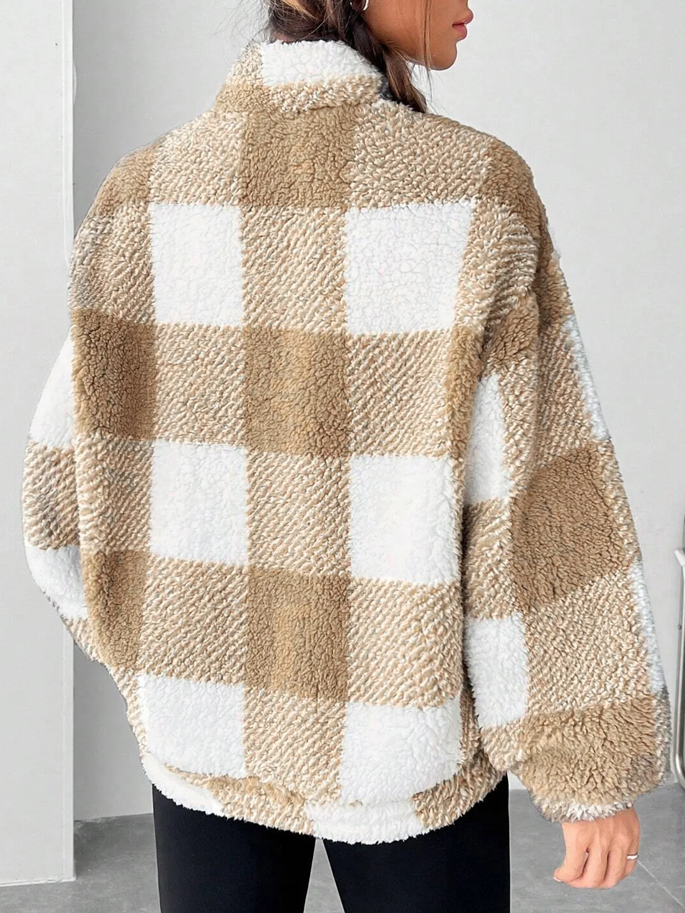 Loose Fit Patchwork Sport Hoodie with Zipper and Long Sleeves