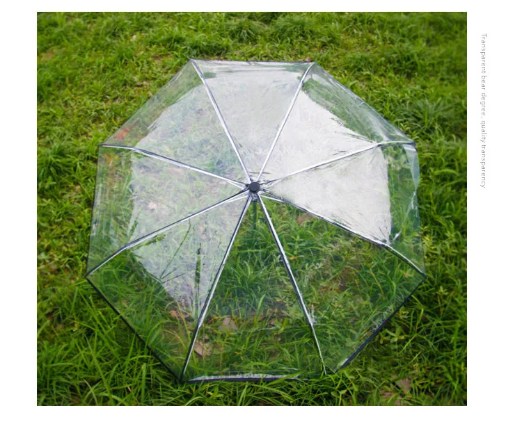 Umbrella transparent umbrella folding umbrella full-automatic transparent three-fold umbrella can print advertising logo advertising umbrella manufacturers supply