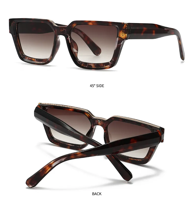 Unisex Full Frame Square Sunglasses Featuring PC Lens Material in Coffer, Ideal for All Seasons