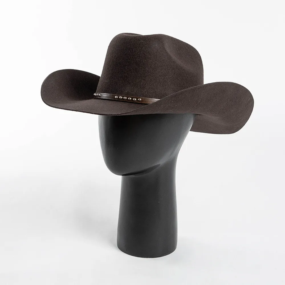 Casual Knitted Round Crown Cowboy Hat for Autumn