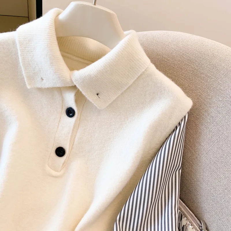 Elegant Sweater in Viscose Fiber Featuring Buckle Detail