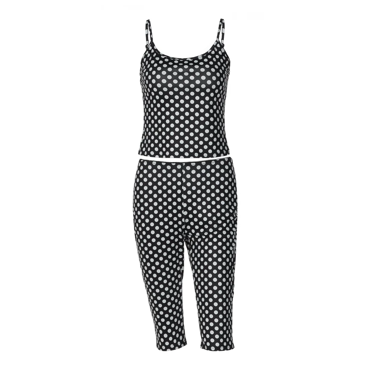 Casual Polka Dots Pant Co-ord Set with Printing, Sleeveless Design, Daily Wear in Elastane Fabric, 2 Pieces Set