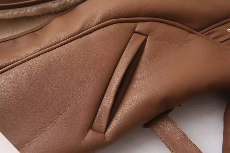 Women's Casual Solid Camel Polyester Long Sleeve Coat with Lapel Collar