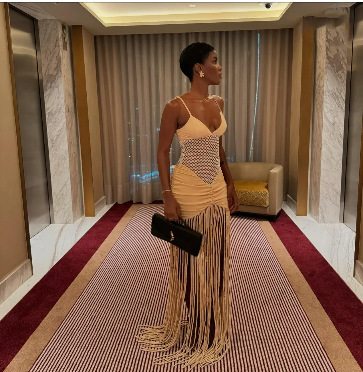 Solid Color Sleeveless V Neck Maxi Tank Dress for Nightclub