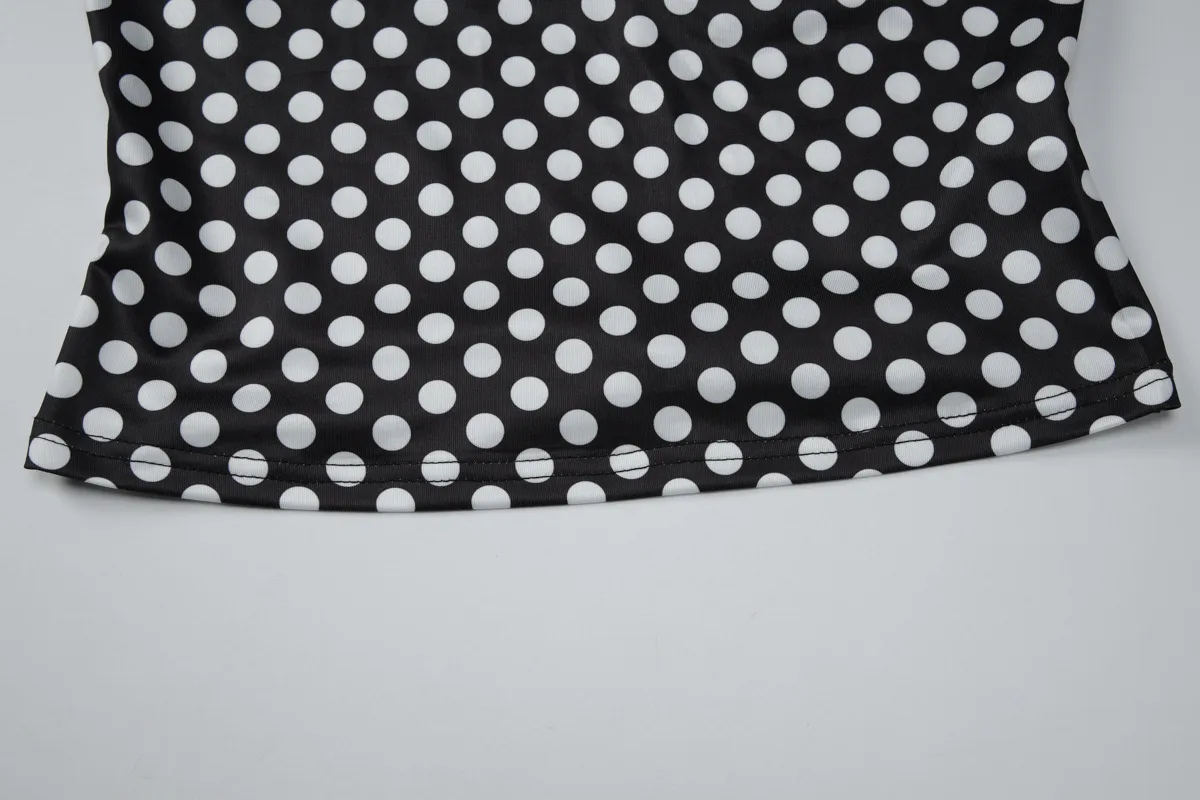 Casual Polka Dots Pant Co-ord Set with Printing, Sleeveless Design, Daily Wear in Elastane Fabric, 2 Pieces Set