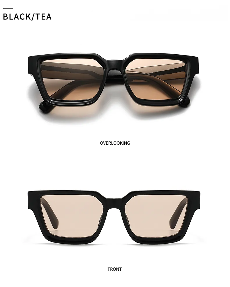 Unisex Full Frame Square Sunglasses Featuring PC Lens Material in Coffer, Ideal for All Seasons