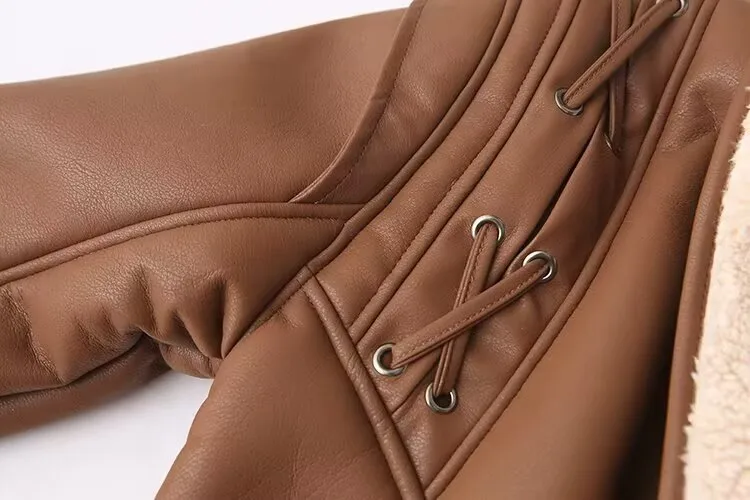 Women's Casual Solid Camel Polyester Long Sleeve Coat with Lapel Collar