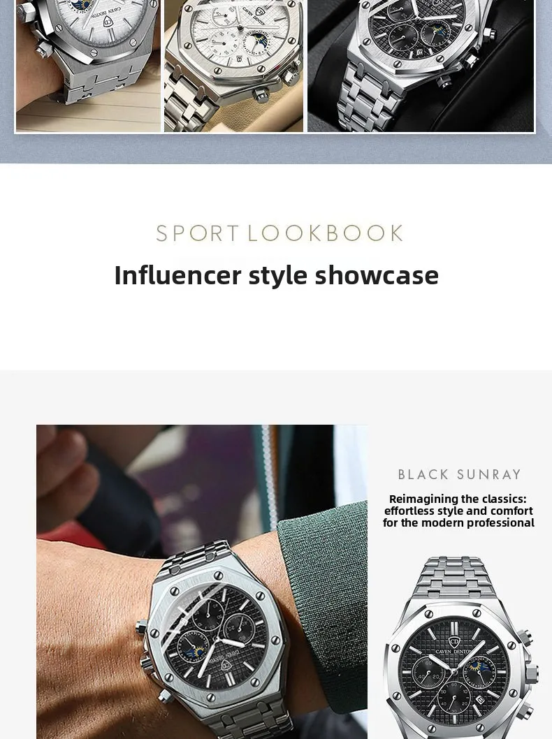 Quartz Watch with Tempered Glass Mirror, Alloy Strap, and Single Folding Buckle Featuring Pointer Display and Round Dial in Steel Color