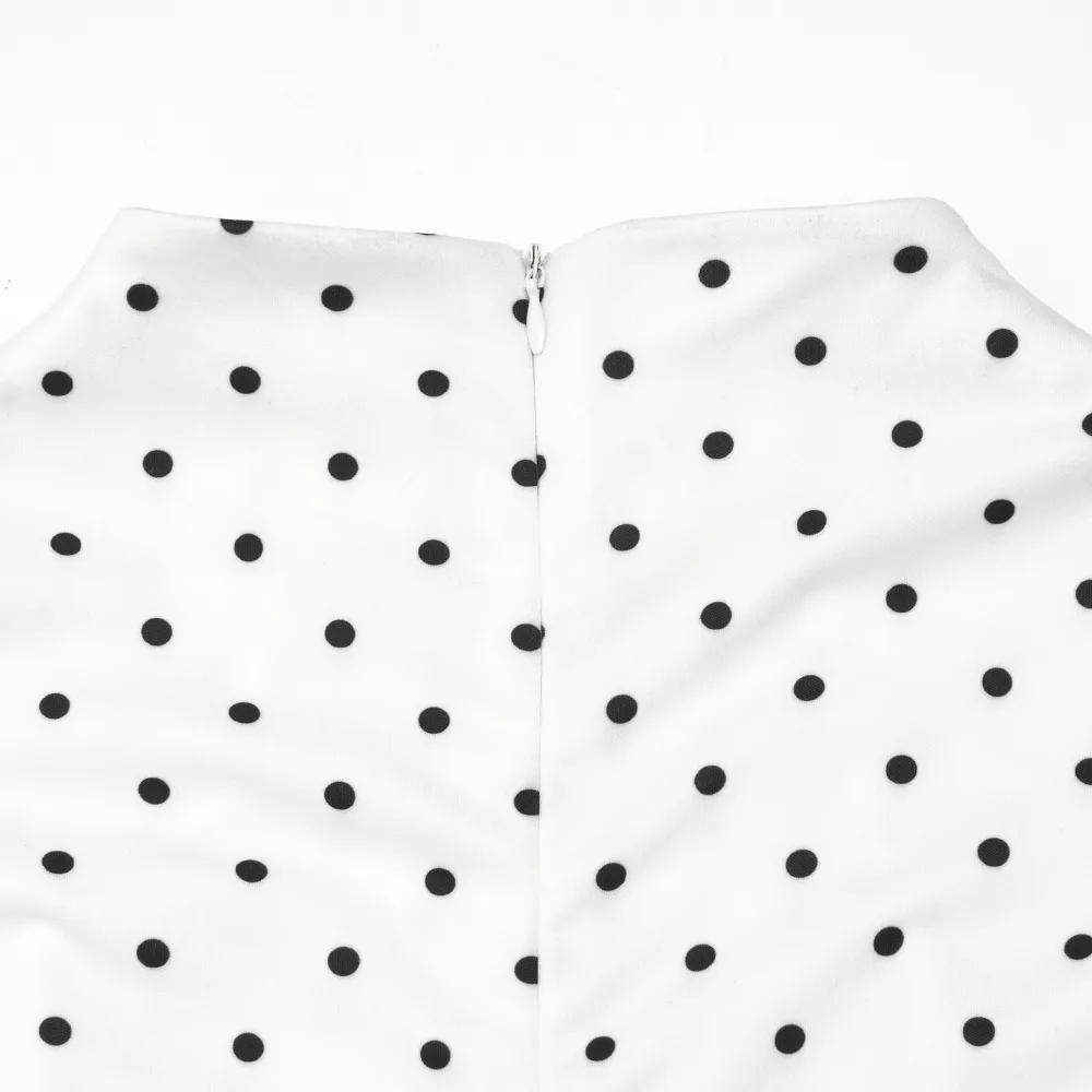 Classic Style Polka Dot Dress in Elastane Fabric Featuring Draped Design Maxi Long Dress