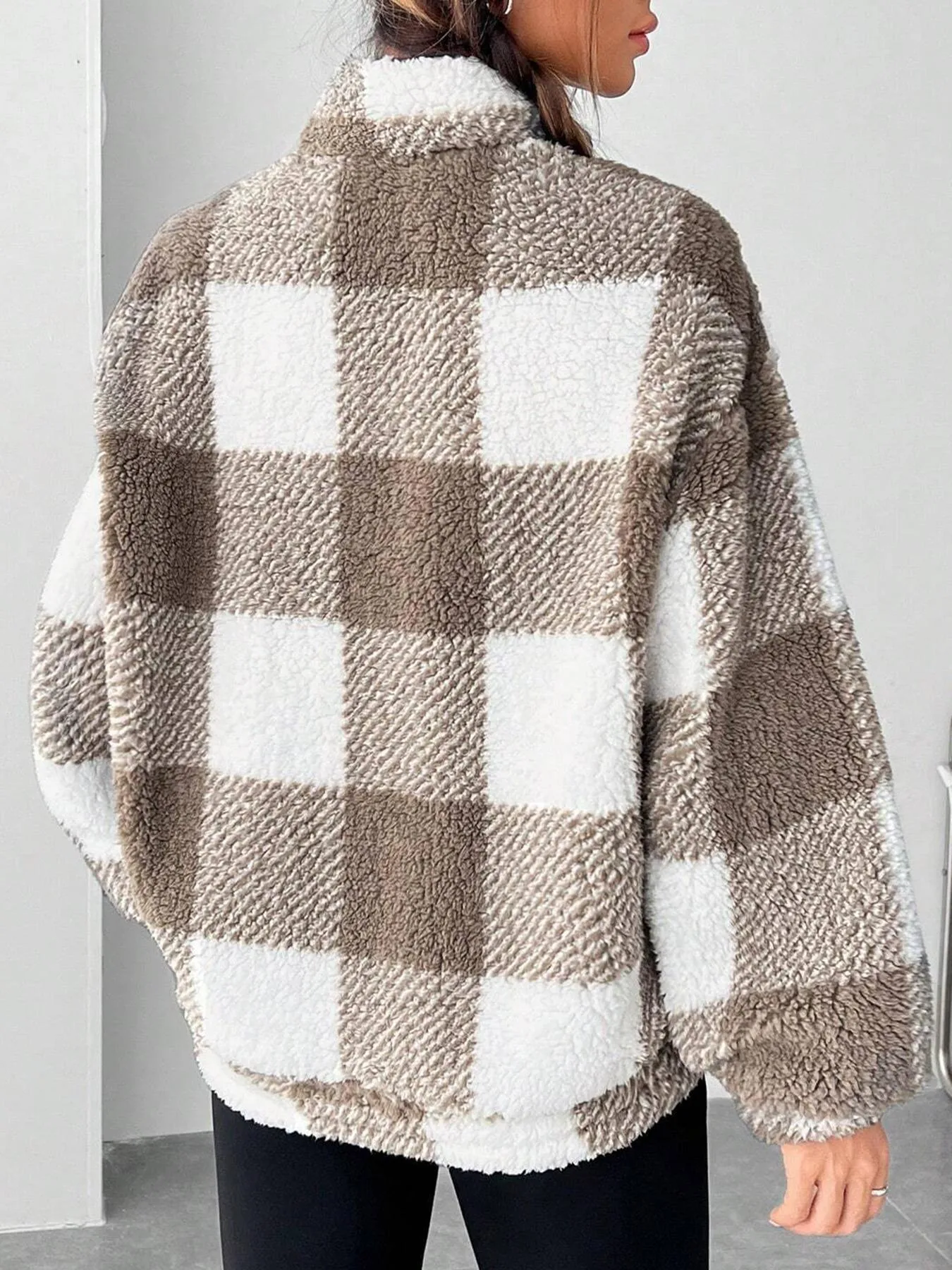 Loose Fit Patchwork Sport Hoodie with Zipper and Long Sleeves