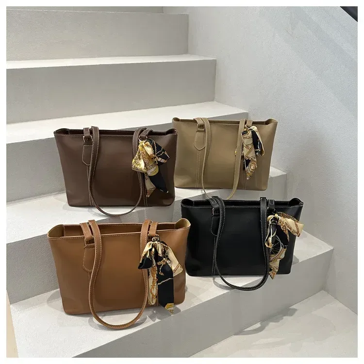 Medium Square Urban Minimalist PU Shoulder Bag with Zipper and Double Straps