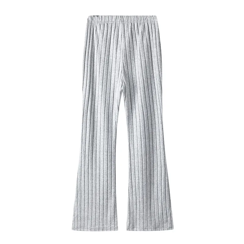 Women’s Stripe Pant Co-ord Set in Polyester with Turtleneck, Streetwear Style for Daily Wear, 2 Pieces Set