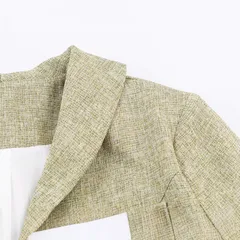 Elegant Solid Color Long Sleeve Polyester Blazer with Patchwork and Single Breasted Closure