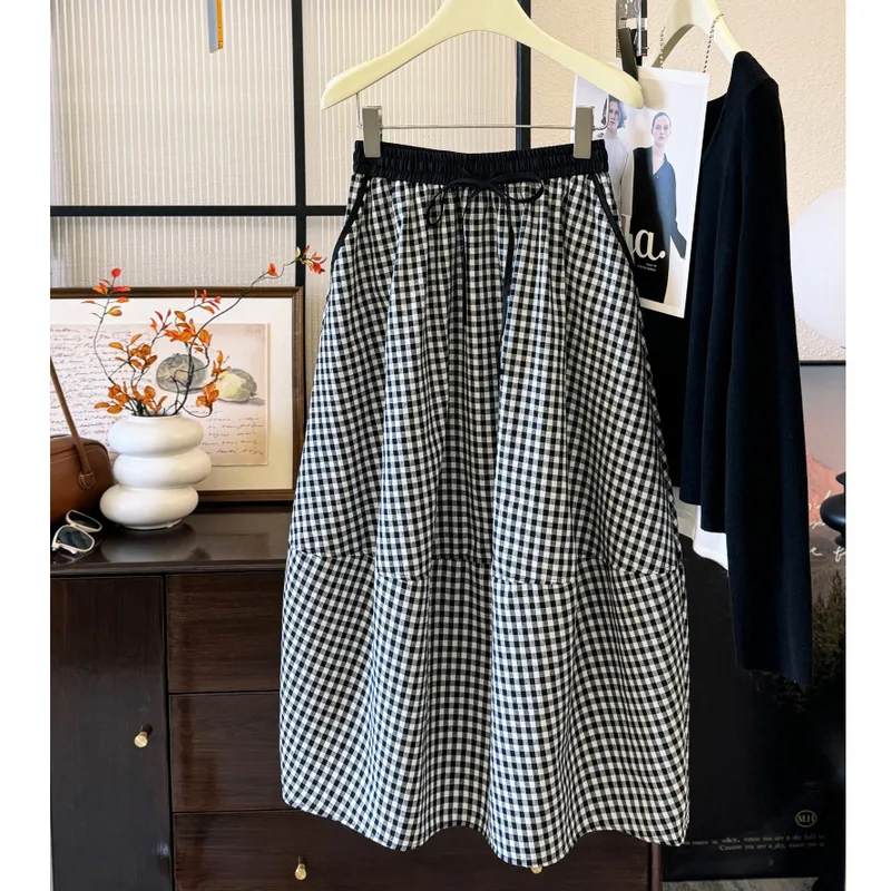 Casual Mid Waist A-Line Skirt with Regular Fit for Women