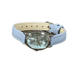 Women's Quartz Oval Dial Watch with PU Strap and Pin Buckle, Featuring Plexiglass Mirror and Pointer Display