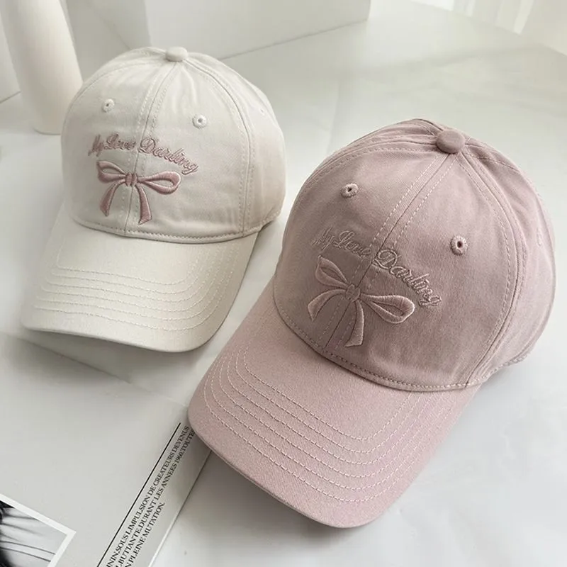 Sweet Women’s Embroidery Baseball Cap with Wide Brim, Breathable Cotton and Linen Material