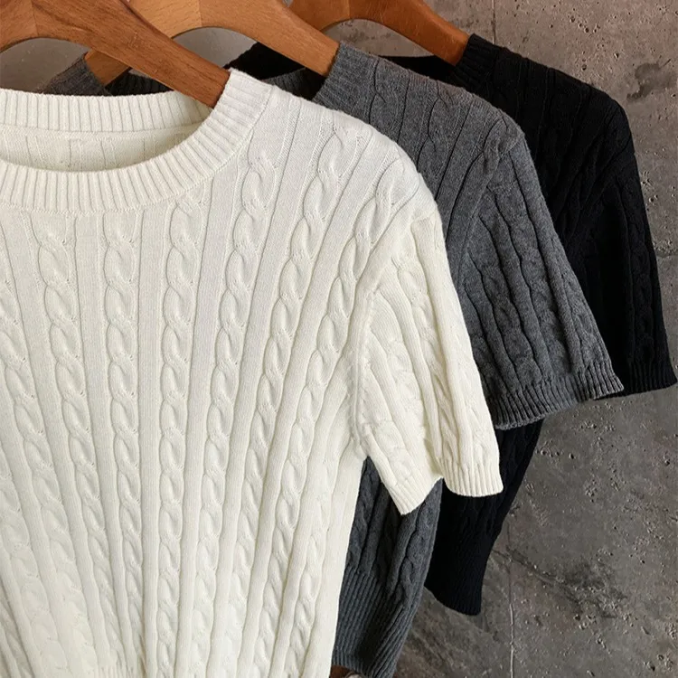 Vintage Style Slim Fit Short PVC Sweater for Women