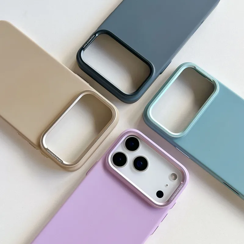 Frosted Flocking Magnetic iPhone 17 Pro Max Case in Pink Purple Green