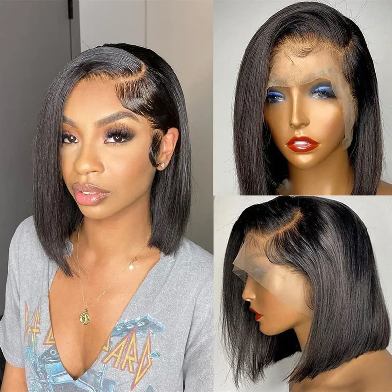 Women's Simple Style Casual Party Street Real Hair side points Straight Hair Wigs