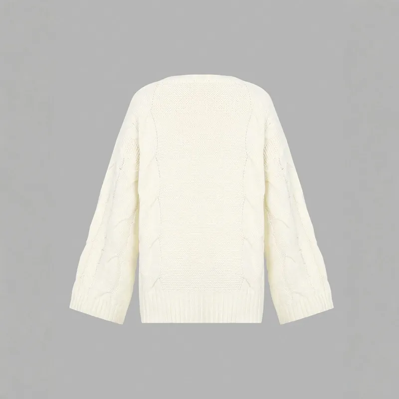 Solid Color Casual Acrylic Sweater with Long Sleeve Featuring Patchwork Design and Pullover Style
