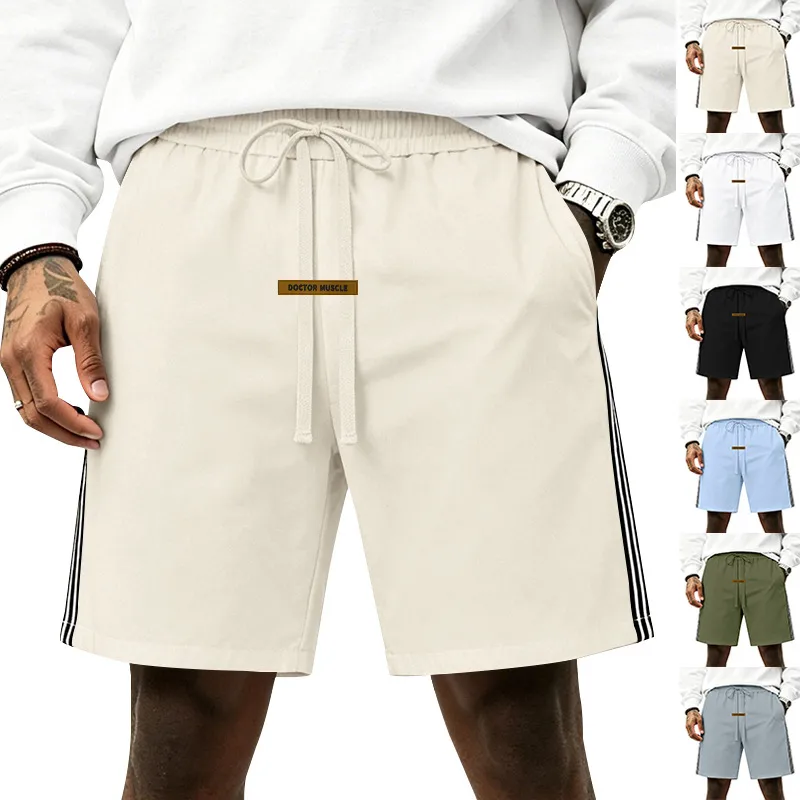 Men's Sport Shorts in Polyester Fabric with Drawstring for Comfortable Active Wear