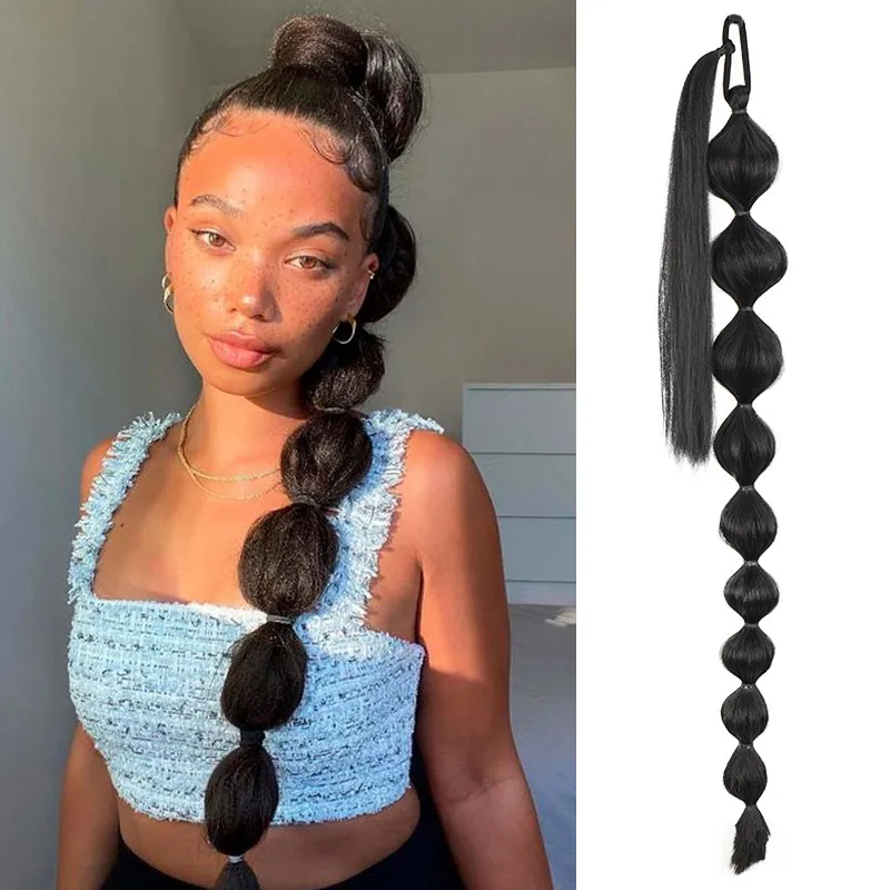 Unisex High Temperature Wire Ponytail Wig Featuring Weave Bundle Hair for Stylish Looks