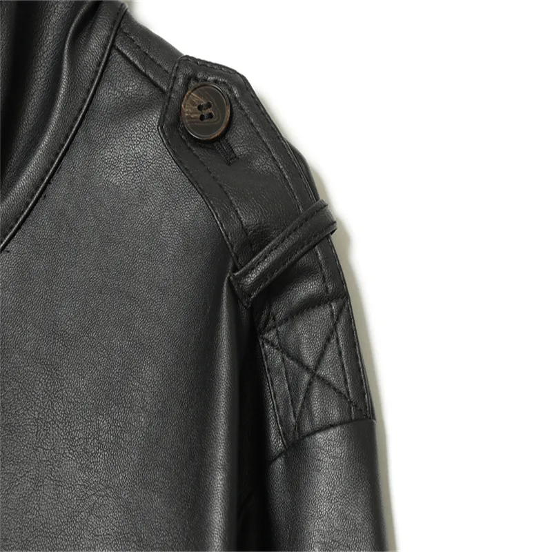 3D Print British Style Women's Leather Jacket with Zipper Placket and Lapel Collar, Made of Polyester