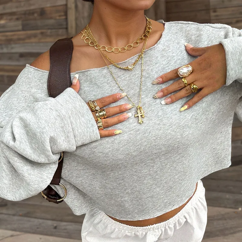 3D Print Casual Long Sleeve Polyester Hoodie for Women Featuring Knitted Craft with Pullover Design
