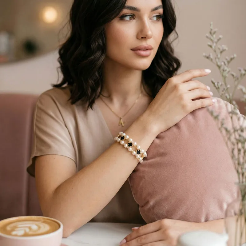 Lucky Heart Copper Bracelet for Women with Elastic String, Perfect for Business Occasions