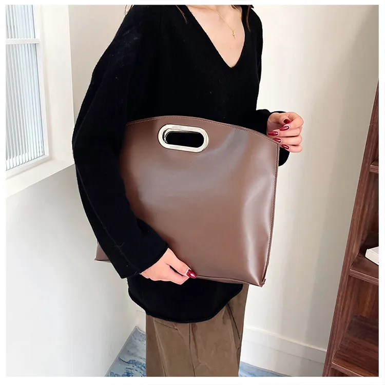 Square PU Leather Handbag for Women with Sewing Thread Detail, Top Handle Style, Perfect for Autumn and Winter