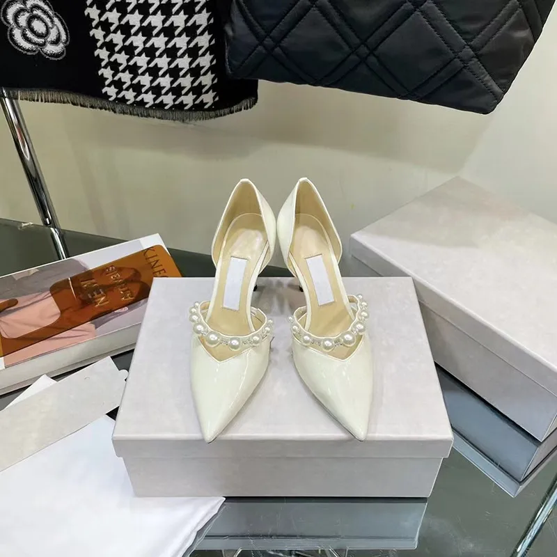 Women's High Heel Sandals with Rubber Sole and Stiletto Heel Featuring Patent Leather Upper for Spring and Summer