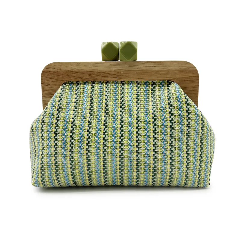 Stripe Square Straw Shoulder Bag with Weave Pattern, Summer Style for Women