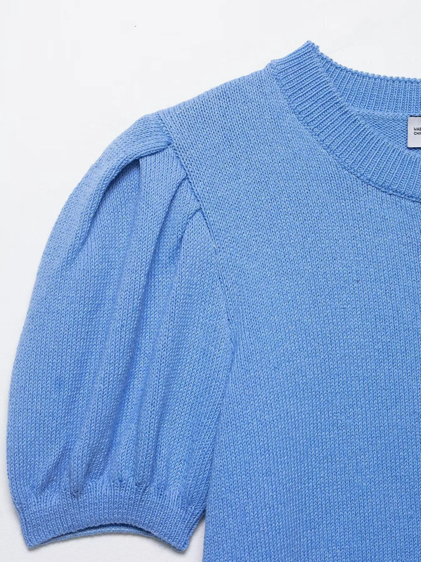 Solid Color Casual Short Sleeve Cardigan for Women in Rib-Knit Polyester Fabric